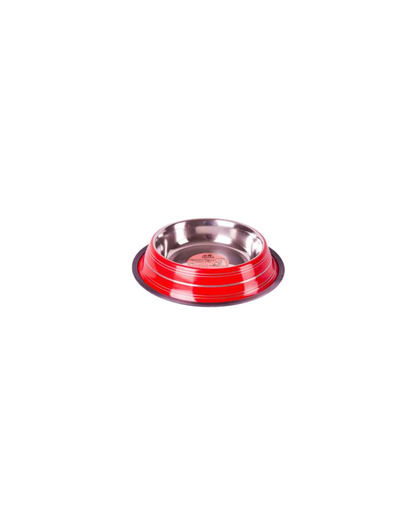 Quibropets Comedero Antideslizante con Costillas de Color Rojo