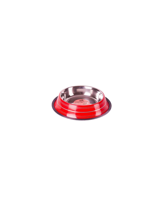 Quibropets Comedero Antideslizante con Costillas de Color Rojo