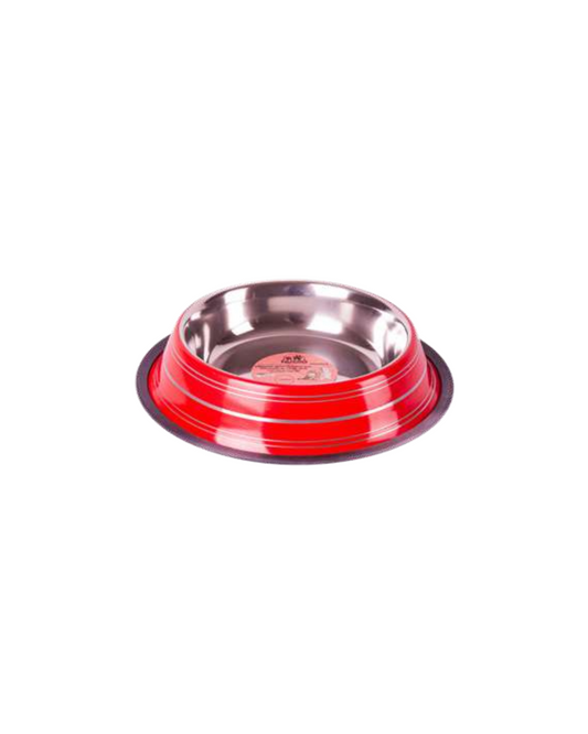 Quibropets Comedero Antideslizante con Costillas de Color Rojo