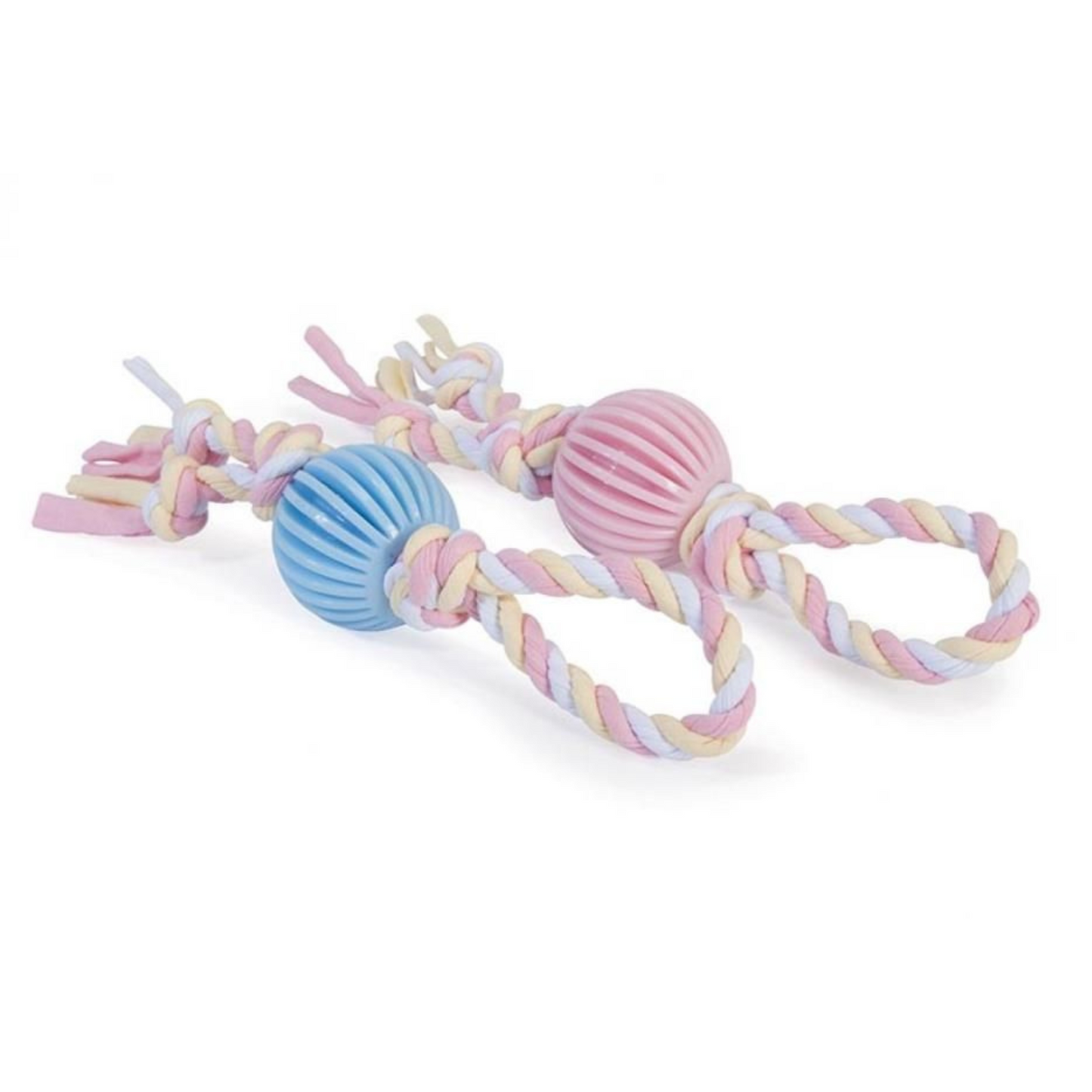Camon Juguete Pelota TPR con Cuerda y Nudo - Azul & Rosa