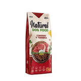 Natural Dog Food Cordero y Ternera 15 kg, balanced nutrition for dogs with high digestibility and antioxidants.