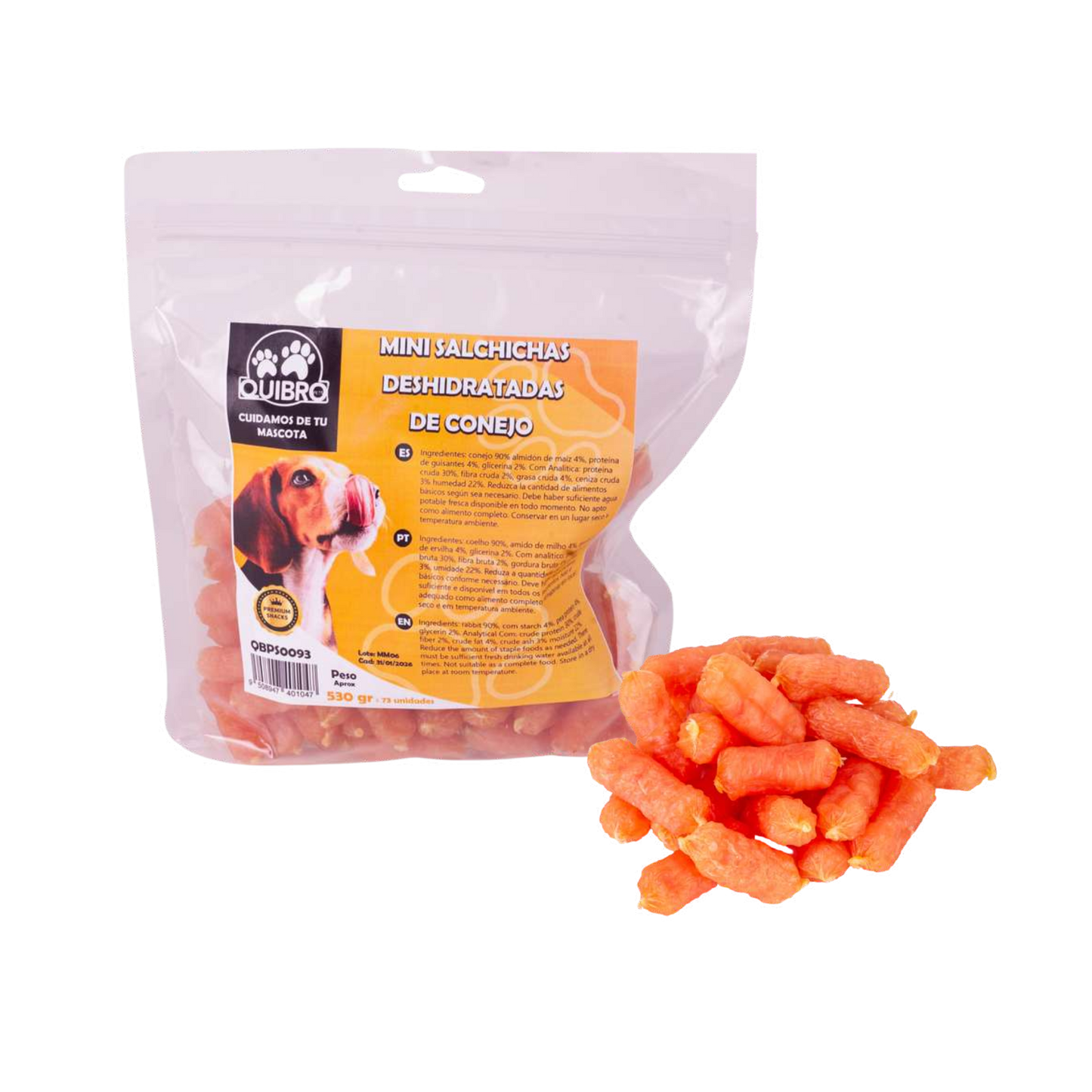 Quibropets Mini Salchichas Deshidratadas de Conejo