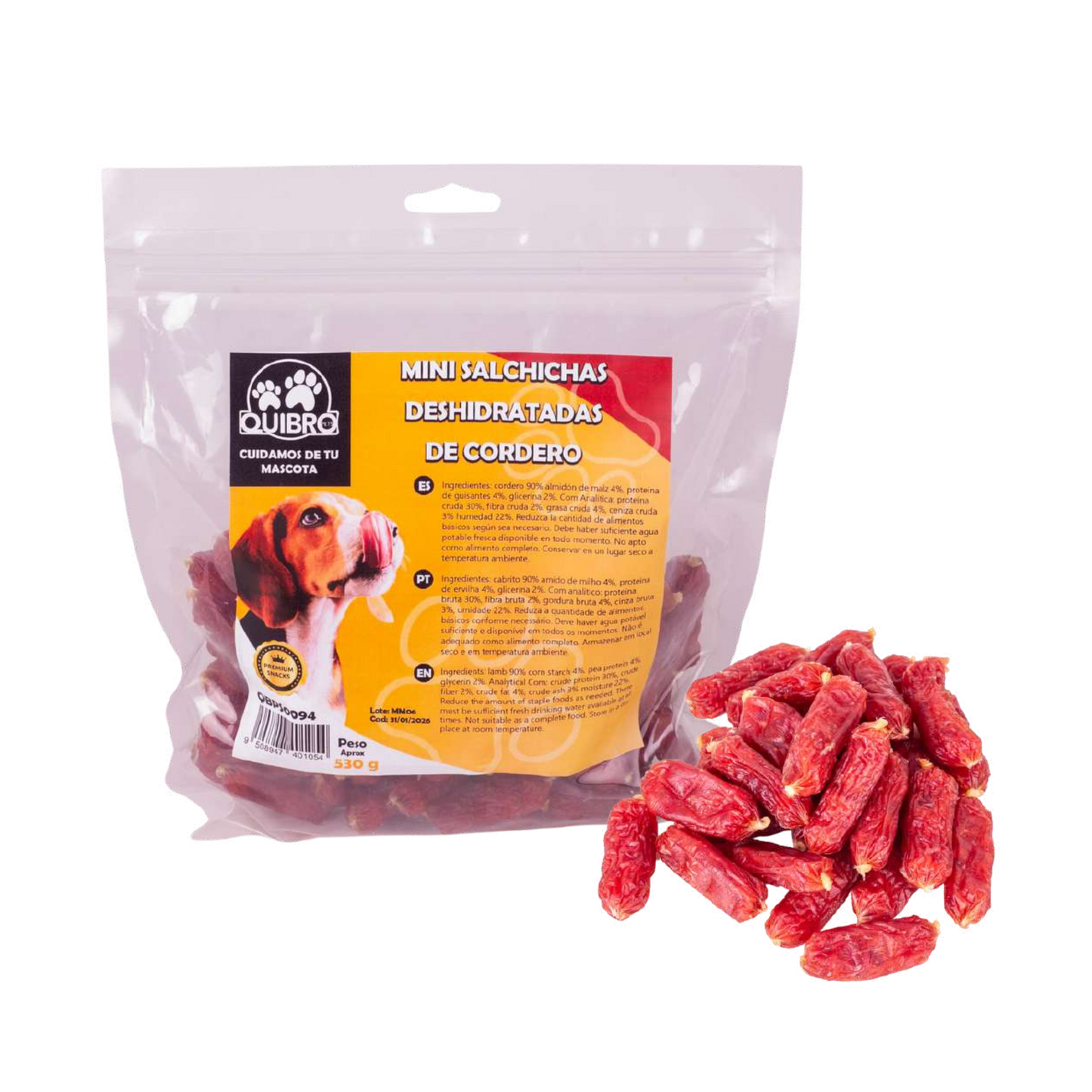 Quibropets Mini Salchichas Deshidratadas de Cordero