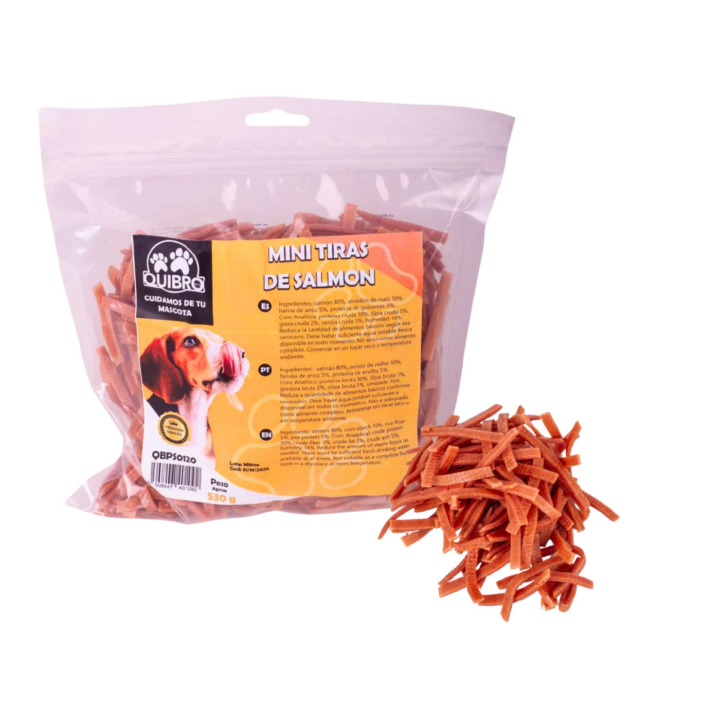 Quibropets Mini Tiras de Salmón