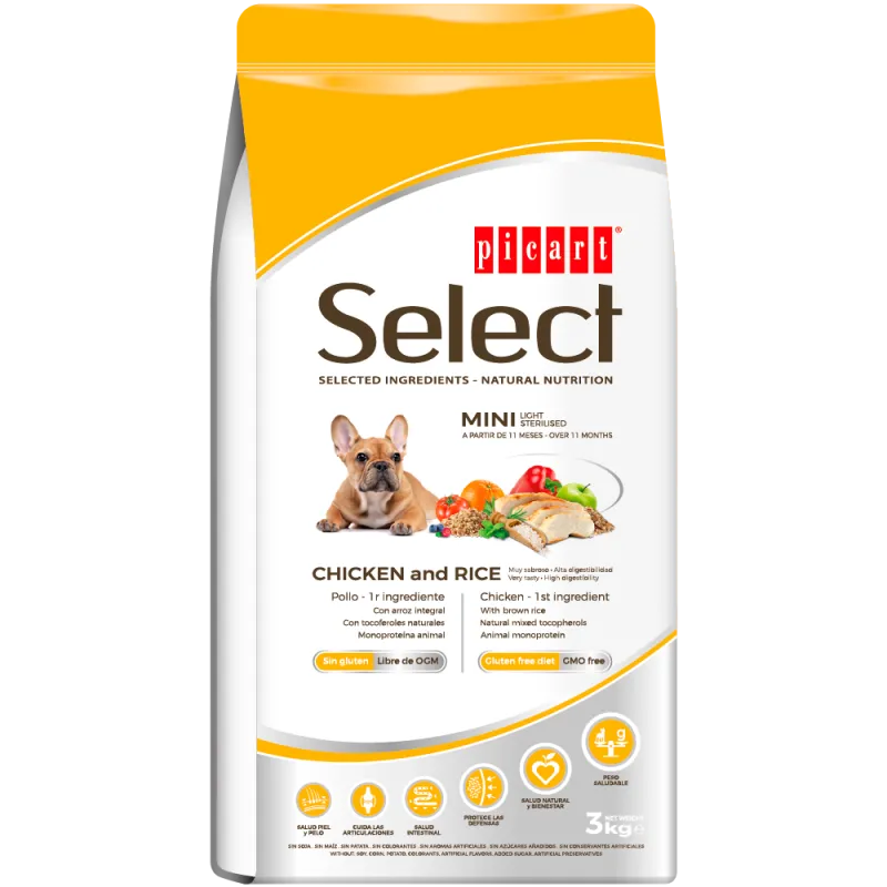 Picart Select Adult Mini Light Esterilizado Pollo & Arroz