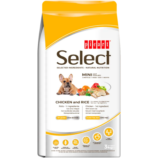Picart Select Adult Mini Light Esterilizado Pollo & Arroz